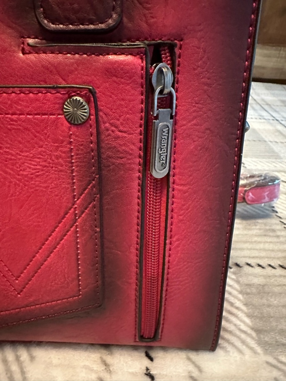 Wrangler Burgundy Red Leather Purse With Matching Wallet New Western - Picture 6 of 9